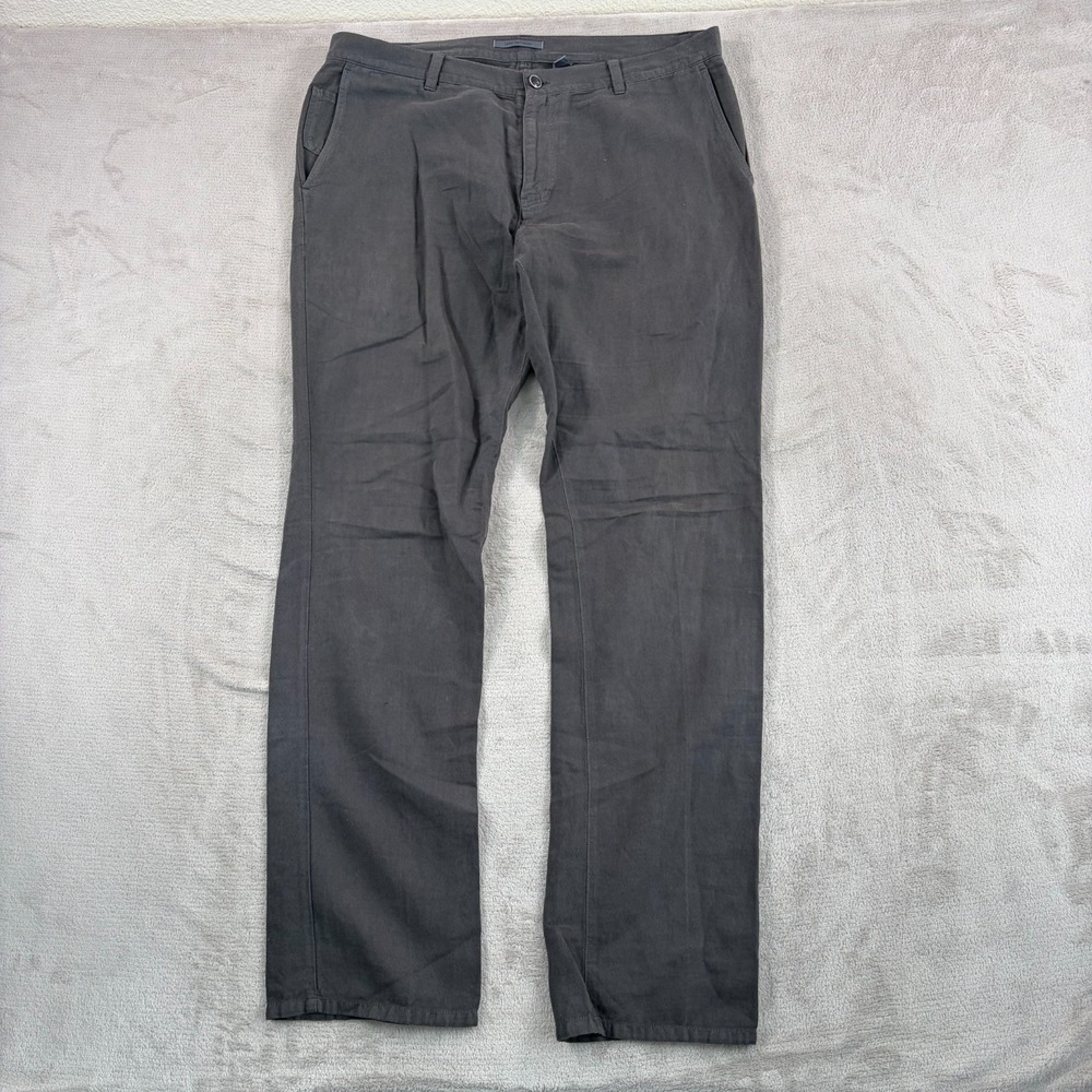 John Varvatos Collection Pants Men 36x34 Grey Linen Blend Designer $495